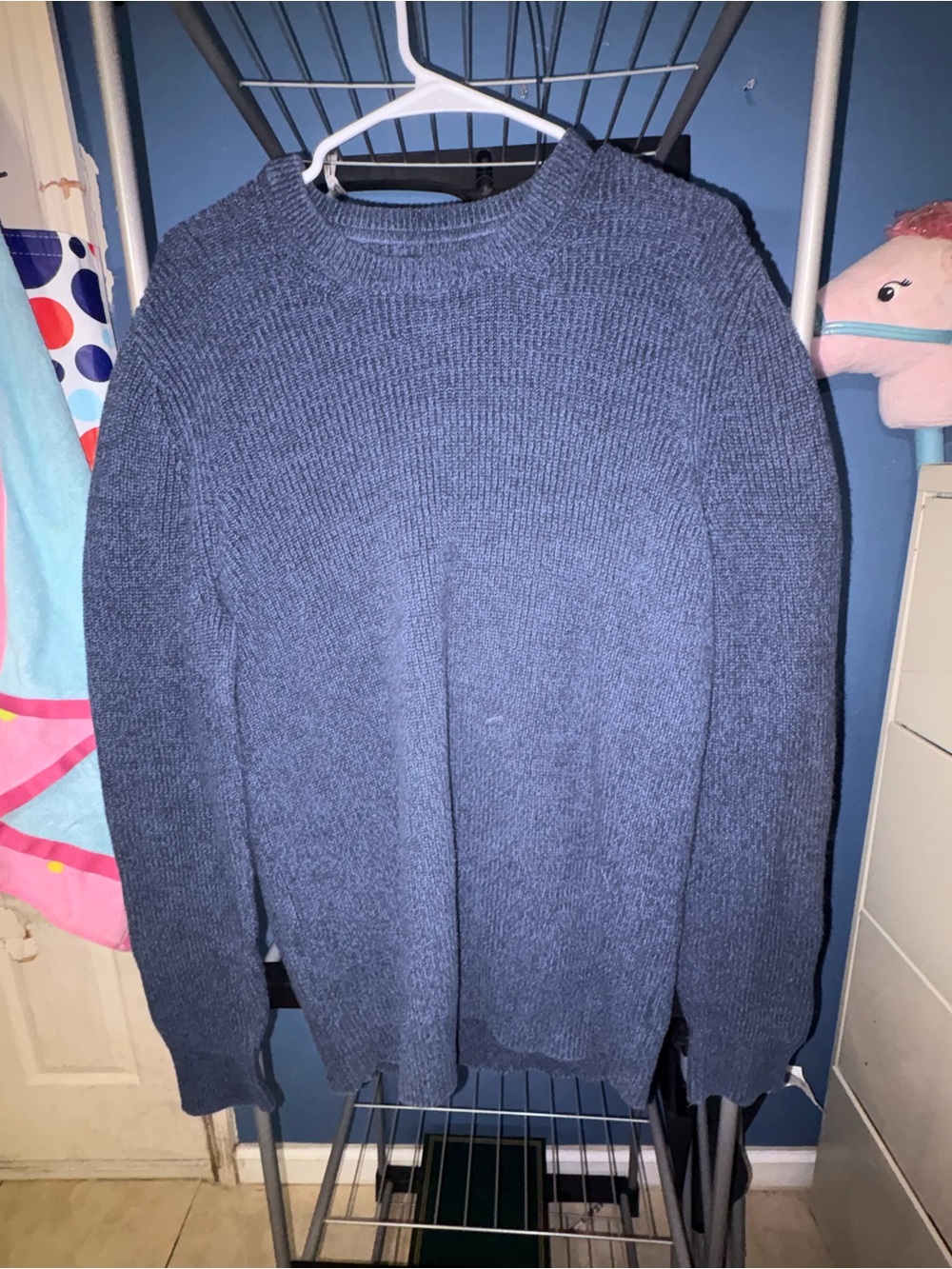 GAP Men's Heather Navy Crewneck Sweater